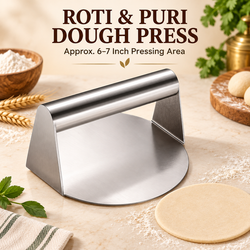 Stainless steel roti and puri dough press — product view 1