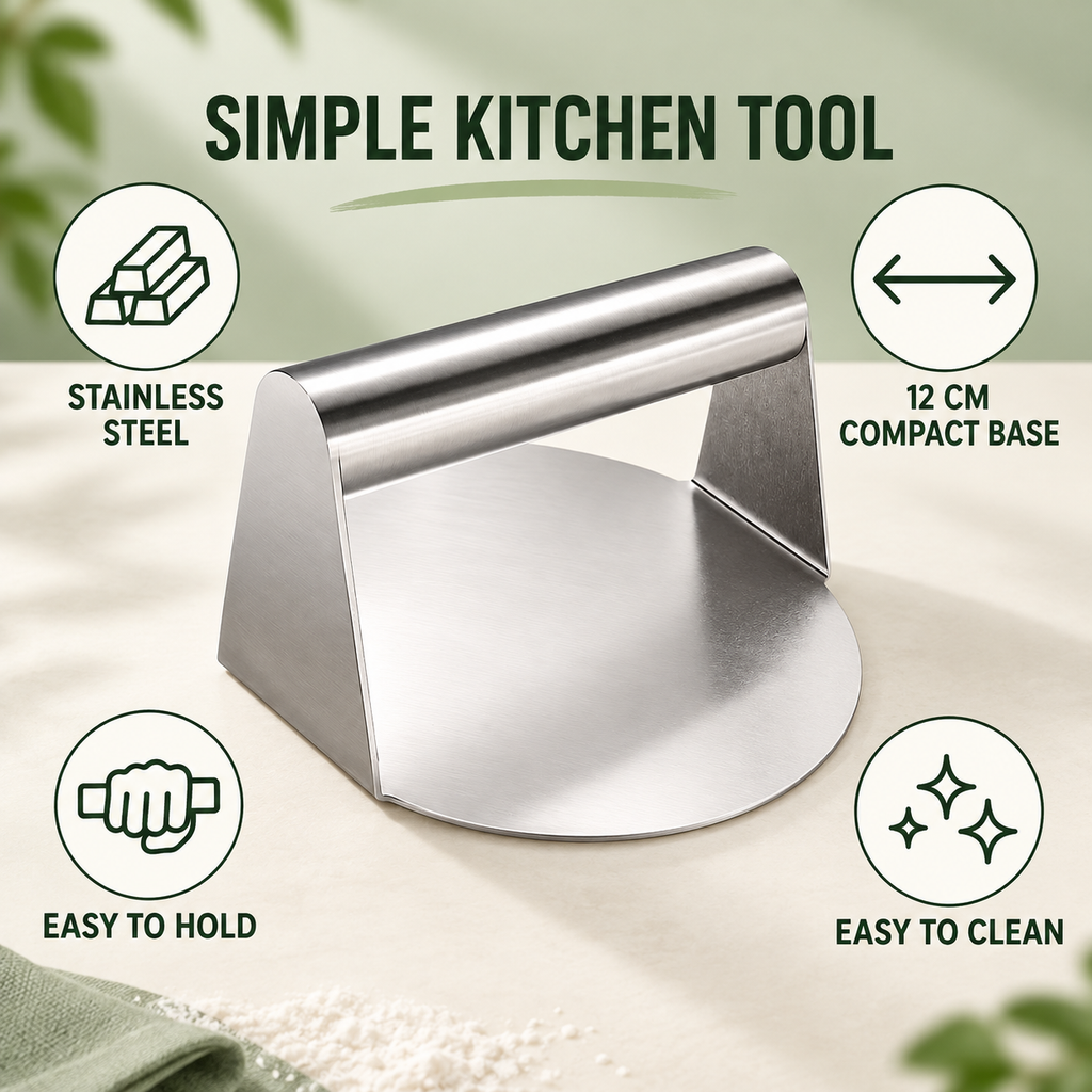 Stainless steel roti and puri dough press — product view 7